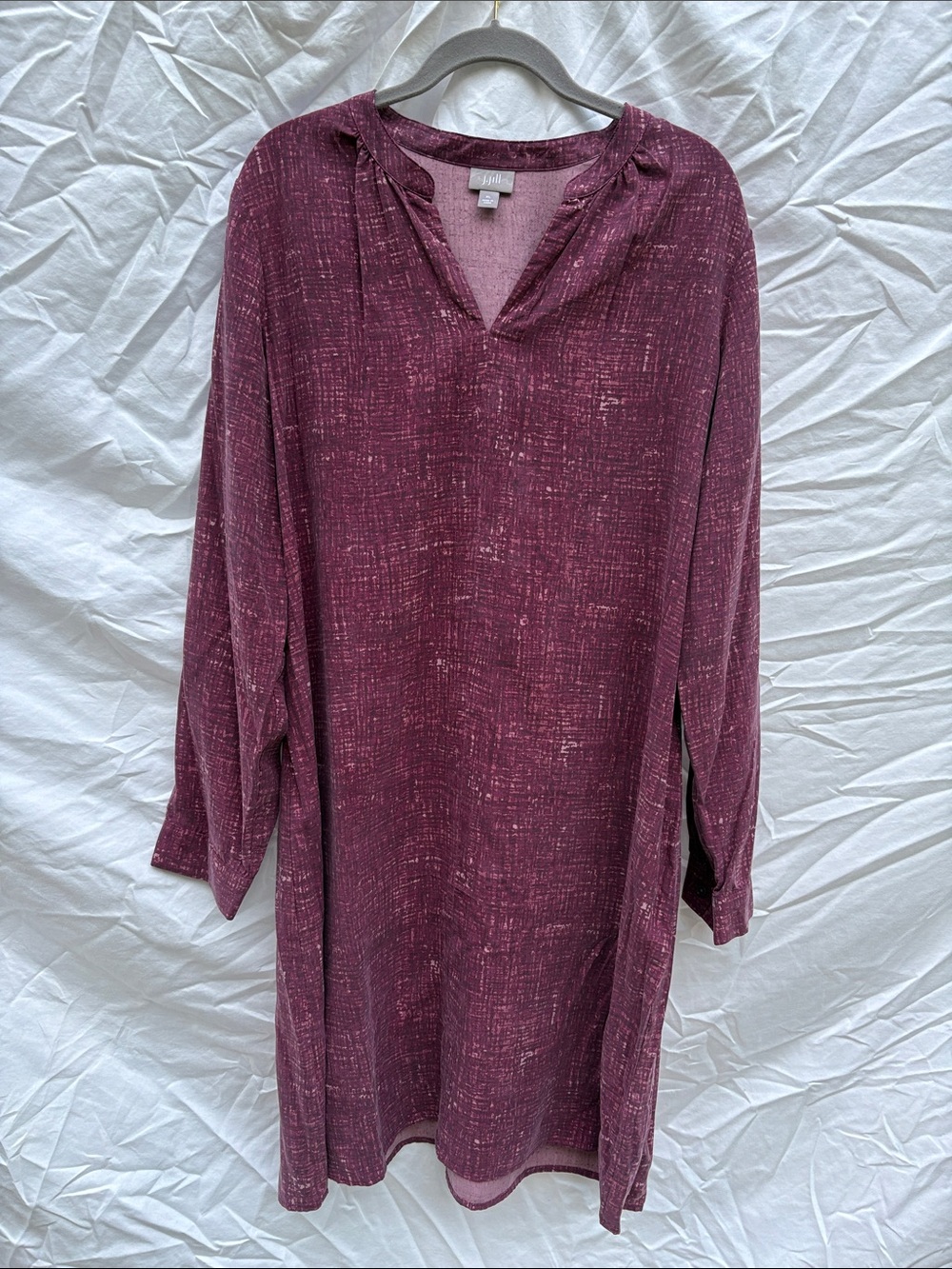 J. Jill Plum Long Sleeve Tunic Dress